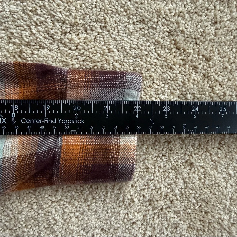 Madewell Plaid Flannel Shirt Womens Size L Button Up 100% Cotton Brown Orange - Picture 11 of 11